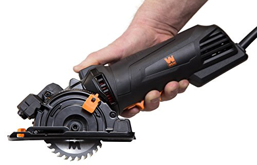 WEN 4.2-Amp 3-3/8-Inch Plunge Cut Compact Circular Saw with Laser, Carrying Case, and Three Blades (36704)