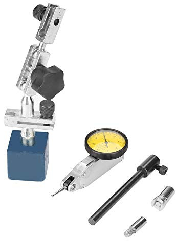 Justerbar magnetisk basstativhållare, magnetisk bas med 0-0,8 mm visartest gul urtavla indikator mätare hög stabilitet mätningsverktyg för hög känslighet