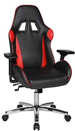 Topstar Speed Chair 2 Bürodrehstuhl, Gamingstuhl, Chefsessel, Kunstleder, Stahl-Fußkreuz, rot/schwarz