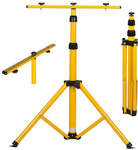 Maclean MCE583 Stativ für Flutlichtstrahler Baustrahler Arbeitsleuchte Flutlicht Ständer Baustrahlerstativ Teleskop 62-150cm Höhenverstellbar Stahl (Stativ)