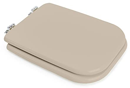 Coprivaso wc water sedile Conca Ideal Standard, modello Compatibile Dedicato, cerniere metallo cromo (Champagne)