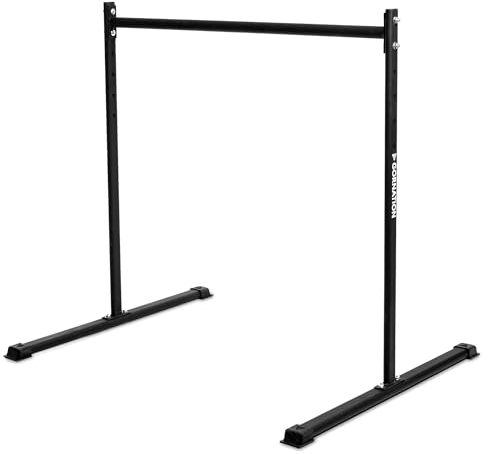 GORNATION Static Bar, Front Lever Bar mit rutschfesten Füßen, pulverbeschichtetem Griff, verstellbarer Höhe & einfacher Montage, Calisthenics & Fitness