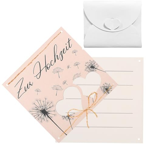 1 pc Tarjeta de Felicitación de Boda con Tarjetero,Embalaje de Regalo de Dinero,Regalos de Boda para Novios Bolsa Interior para Regalo de Novios Incluida Regalo para la Oficina de Registro-Estilo 1