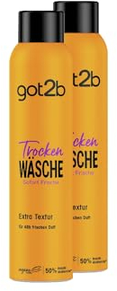 got2b Schwarzkopf Trockenshampoo Trockenwäsche Extra Textur (2x 200 ml), Dry Shampoo mit Sofort-Frische-Effekt & Extra Textur, Trockenshampoo ohne Rückstände, mit bis zu 48 h Duft