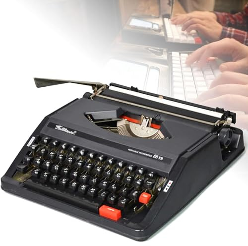 Kreativ vintage skrivmaskin, retro gammaldags manuell skrivmaskin, perfekt för att skriva romaner var som helst, gratis skrivande, kreativt skrivande, hantverk,Black