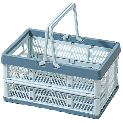 Små hopfällbara lådor, i plast, 30 x 20 x 15,5 cm, för kök, badrum, kontor, sovrum, garderob (aquagrön)