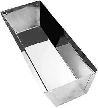 Vaschetta per fango per pareti a secco, 35,6 cm, 40,6 cm, in acciaio inox, a tenuta stagna, rinforzata, lati affusolati