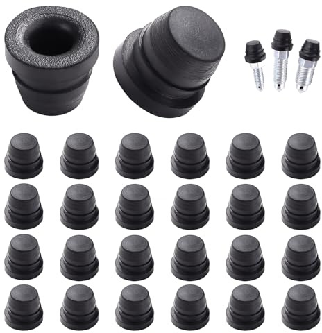 VooGenzek 20 Pièces 6-10 mm Bouchon Vis Purge Frein, Bouchons de Mamelon de Purge, Caoutchouc Bouchon de Graisse de Frein, pour Voitures Motos
