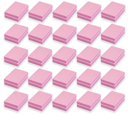 Limas de Uñas Profesionales,50 PCS Bloque de Lima y Pulidor con Doble Cara Grano 100/180 Lavable para Uñas Gel y Acrílico Taco Pulidor de Uñas Profesional