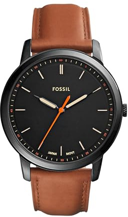 Fossil Minimalist Reloj para Hombre, Movimiento de Cuarzo con Correa de Acero o Piel