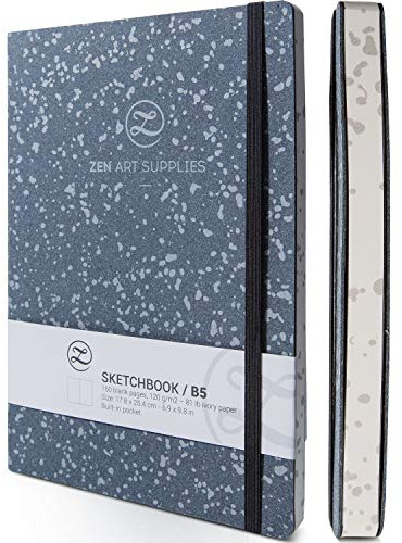 Großes Skizzenbuch im Format B5, Softcover, 120 g/m² - 160 Seiten