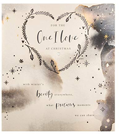 Hallmark Biglietto di Natale per The One I Love - Tradizionale motivo a cuore