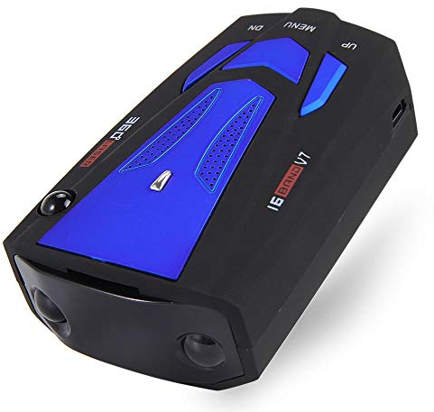 Riloer Rilevatore radar per veicoli, rilevatore radar GPS V7 velocità per camionista a 360 °, avviso vocale per telecamera a 16 bande