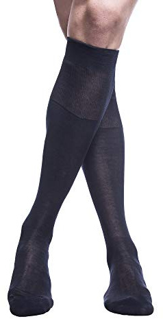 PETTI Artigiani Italiani - Calzini, Calze Uomo, Calzino Uomo, Calze Lunghe e Corte Uomo, 6 Paia Calze Uomo Filo di Scozia, 100% Made in Italy, Rasato Lungo Blu 42-44