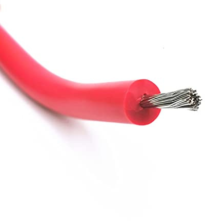 KEPOHK Cavo ad alta tensione da 5 m e cavo in silicone morbido 10KV 15KV 20KV-20AWG 18AWG 17AWG 15AWG 20KV-15AWG Rosso