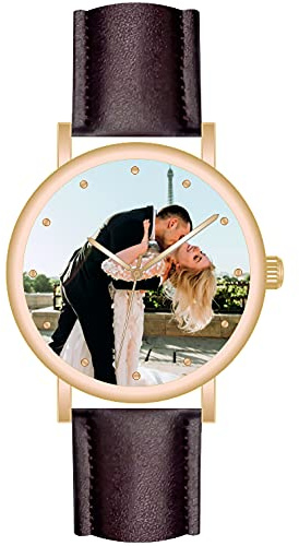 Memories Personligt armbandsur klocka med ditt foto mode Ø 40 mm roséguld fotogåva klockor för vänner och familj Made-in-Germany