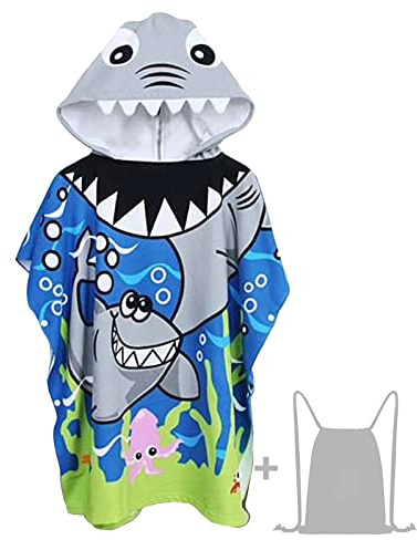 JORAKI Toalla de Baño con Capucha de Niños, Toalla de Playa de Microfibra Poncho Toalla Ultra Suave y Extra Grande para niñas y niños de 6 a 14 Años