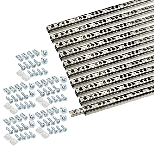 SOTECH 10 piezas (5 pares) Correderas de bolas para cajones 342 mm Ranura de 17 mm de extensión para cajones - Correderas para cajones - Guía de extracción parcial