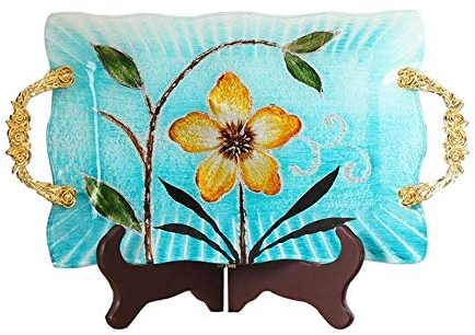 Générique Home Big Wrist Fruit Basket Fruit Plate Glass Fruit Bowl Snack Flower Baskets Modern Simple Table Sugar ice Tray Dried Fruit Plate Snack Plate Fruit Plate Decorative Hotel Retro So