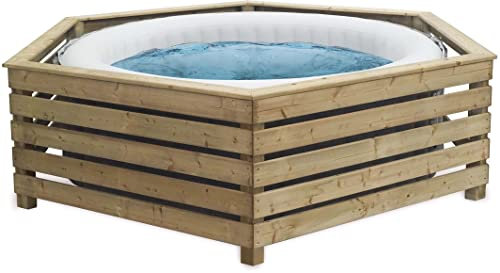 Decorspa Habillage en Bois pour Spa Gonflable pour Spa Rond inférieur à 180cm