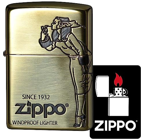 Zippo Windy Lighter, Windproof, Brass 2 Sided Finish, Includes Special Stickers, Brass 2BI-Windy