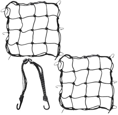 Red De Carga para Motocicleta De 2 Piezas, 1 Cuerda Trenzada para Casco, Cubierta De Malla para Equipaje, Red para Tanque De Combustible De Motocicleta, Red De Carga Elástica