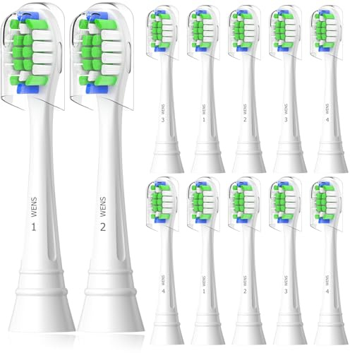 WENS Sensitive Ersatzbürsten Kompatibel mit Philips Sonicare Elektrische Zahnbürste, Aufsätze Passend für täglich präzise Zahnreinigung, 12er(Weiß)