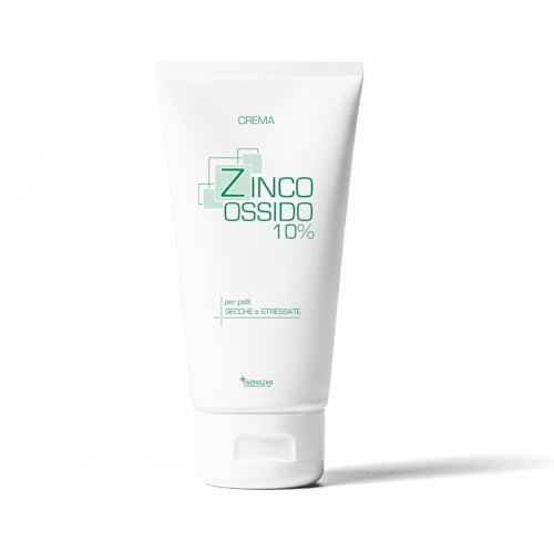 Farmazan Crema Ossido di Zinco 10% 250ml, Protettiva, Lenitiva e Idratante, Senza Profumo, con Olio di Mandorla e Ricino, Crema Cambio Pannolino Ideale per Arrossamenti, Pelli Delicate, Made in Italy