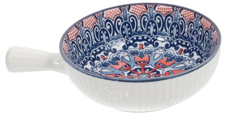 POPETPOP Ciotola Per Zuppa e Noodles Istantanei in Ceramica Con Manico, Grande Capacità, Fondo Piatto Stabile, Adatta Per Casa, Cucina, Hotel e Picnic