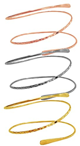 TOVINANNA Bracciale da Braccio Rigido da Donna Set 3 Pezzi in Metallo Regolabile Colore Misto per Uso Quotidiano e Occasioni Speciali Gioielli da Braccio Superiore Elegante e Resistente