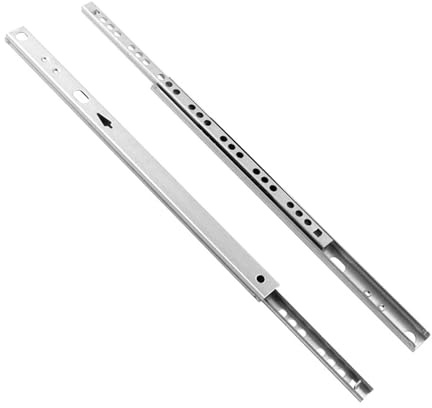1 Par Lådskenor, 182 Mm Långa, Kulskenor, Tvådelade Löpare, Stålskenor, Möbelbeslag