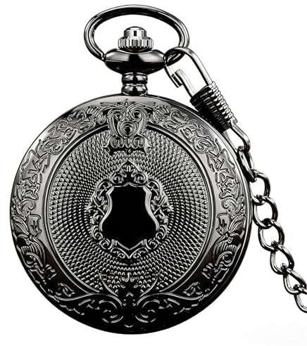Litinliv Reloj de Bolsillo, Reloj de Bolsillo Hombre con Cadena, Relojes de Cadena Antigua Dorada con Números Romanos, Vintage Relojes para Mujeres, Hombres, Día del Padre, Aniversario