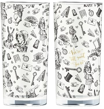 V&A Alice im Wunderland, glas, 330 ml, Set of 2