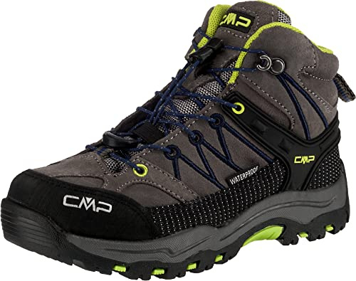 CMP Unisex Niños Rigel Medio Trekking Zapatos Wptrekking-Schuhe | Clima Protect, rockene Füße, atmungsaktiv, griffige Sohle, schnelles Schnüren, stabiler Knöchelhalt, Lederschuhe, Outdoor