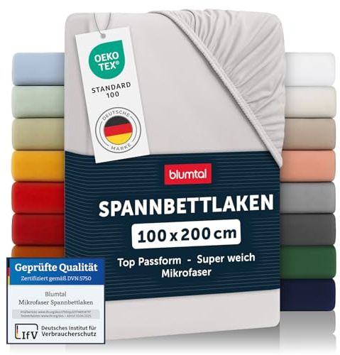 Blumtal® Påslakan 100x200 cm - Mikrofiber - Moonlight Grey-Grey