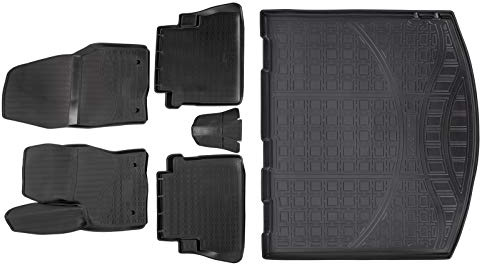 J&J AUTOMOTIVE | Allwetter TPE Gummimatten + Kofferraumwanne Set Für Kuga 2013-2019, Antirutsch, Passgenau, Rand 2-4cm, Schwarz