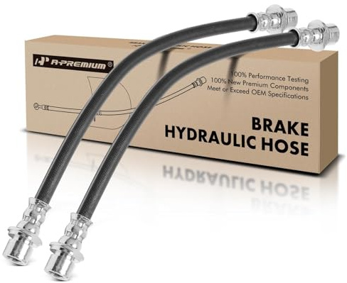 A-Premium Brake Hydraulic Hose Compatible with Toyota and Scion Models - Tacoma 2005-2020, Tundra 2000-2006, 4Runner 1996-2002, Yaris 2006-2019, Sequoia 2001-2007, xD 2008-2014, Paseo, Tercel - 2PC