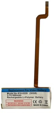 HIGHAKKU Ersatzakku Batterie 616-0227, 616-0229 kompatibel mit iPod 5th 5.5th 6th 6.5th 7th Generation Classic A1136 A1238 30GB