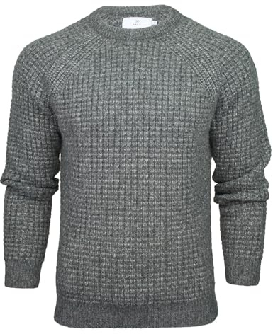 Xact Men's Tuck Rib Crew Neck Jumper, Soft Feel, Raglan Sleeves (Grey Marl) XXXL