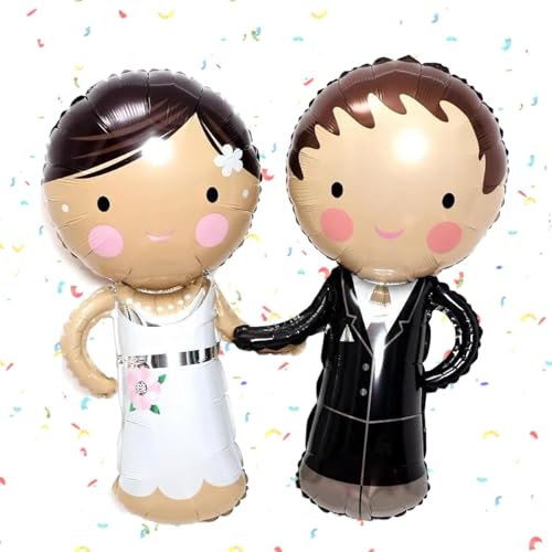 2 PCS Ballons en Aluminium pour Mariage, Décorations pour Fiançailles, Réunions de Famille et Célébrations