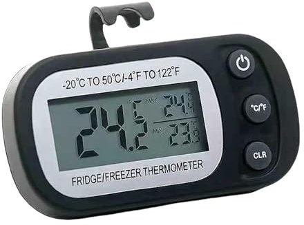 Termometro Frigorifero - Indicatore Di Temperatura Del Frigorifero | Termometro Digitale Per Sala Di Congelamento Frigorifero | Grande Schermo LCD Impermeabile Funzione Di Registrazione Max/min | Co