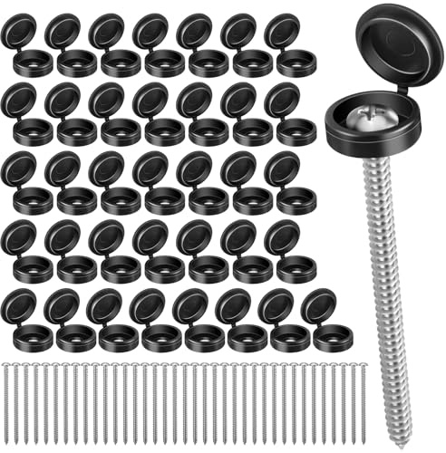 36 Set 3 Inch Shutter Screws and Caps Black Shutter Screws with Caps Shutter Fasteners for Windows Outside Shutter Caps for Shutter Railings Furniture