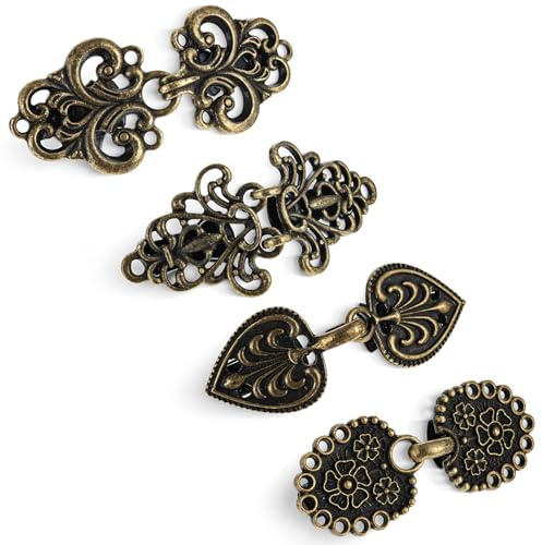 Dimeho 4 piezas Clips de Remolino Vintage para Suéter Clips para Camisa Clips de Ajuste para Vestido Clips para Capa y Manto Clips Retro para Cárdigan Clips Vintage para Cuello de Cárdigan Clips de