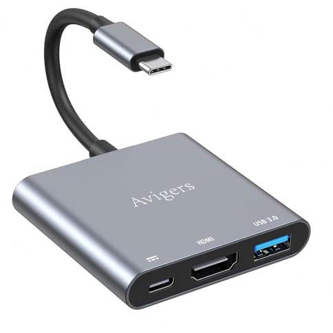 Adattatore da USB C a HDMI, 3 in 1, Adattatore da Tipo C a HDMI 4K, PD 100W, USB 3.0 5Gbps, HUB USB C per Computer Portatili, iPhone 16/15 Pro Max/Plus, MacBook Pro/Air, iPad, Samsung