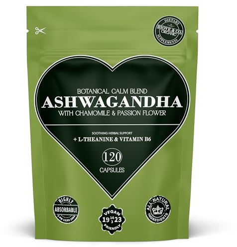 Ashwagandha 3000mg High Strength – Natural Sleep & Stress Support with L-Theanine & Vitamin B6 – 120 Vegan Capsules (2 Month Supply) – UK Made