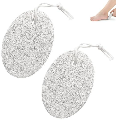Natural Lava Pumice Stone for Feet Hands Body - Foot Scrubber Hard Dead Skin Remover, Gentle Exfoliating Foot File Callus Remover for Men Women, At-Home Pedicure Tool (2pcs)