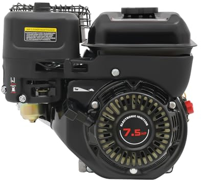 7.5HP 4-Stroke Gas Engine, 212CC Shaft Gasoline Engine for Pump Generator Tiller Go Kart, 3600RPM Recoil Start Motor with Muffler, Heavy Duty Replacement Engine for Agricultural & Industrial Use