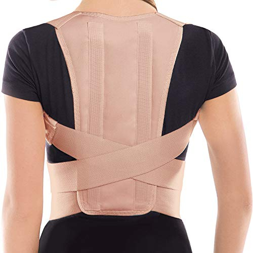 Geradehalter zur Haltungskorrektur für Damen und Herren/Rückenbandage für perfekte Haltung (Beige, large)