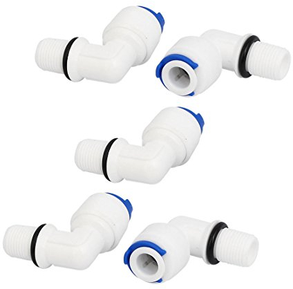 sourcing map M10 to 1/4-inch Tube Elbow Quick Connector 5pcs for RO Water Filter Fitting