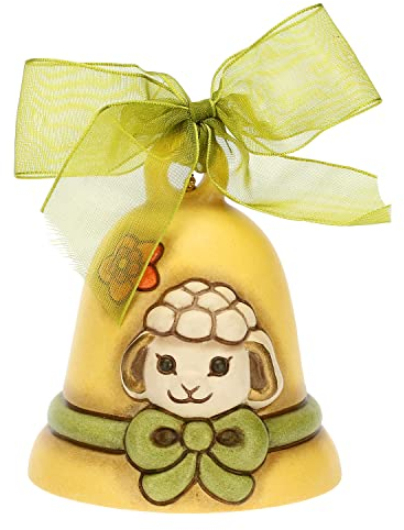 THUN Pasqua Limited Edition 2023, Campanella Gialla in Ceramica Decorata a Mano, Linea Pasqua Favolosa, 7.2x7.2x8 cm h